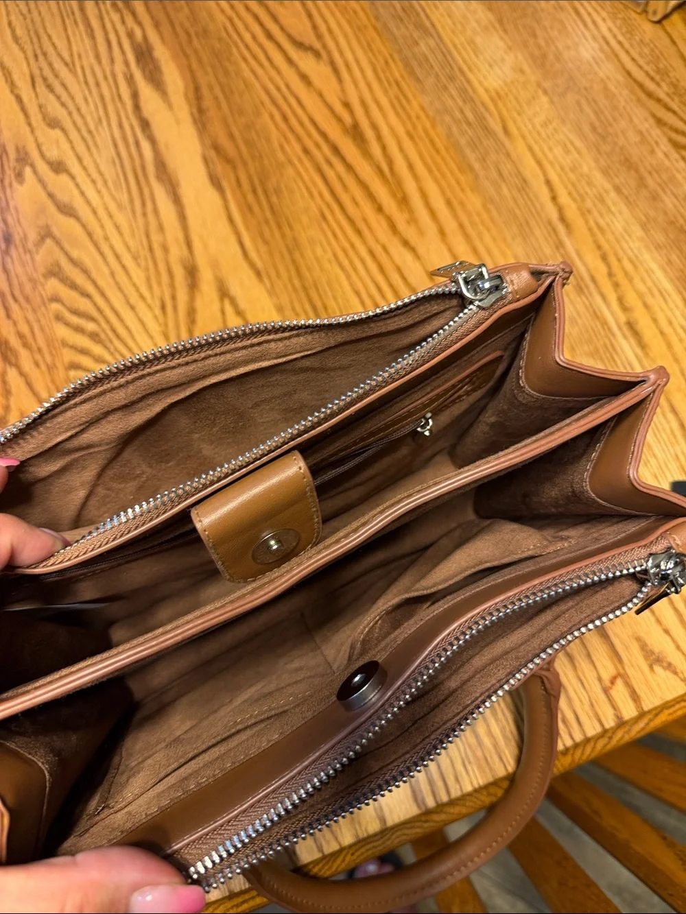 Steve Madden Cognac Leather Mini Satchel